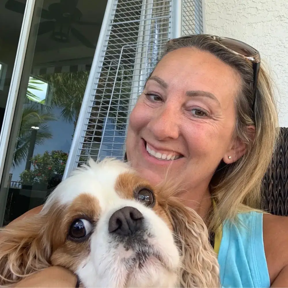 jenny and the pets owner jenny with a dog